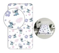 DISNEY Stitch drap de lit pour enfants, drap de coton avec élastique 90x200cm+25cm, OEKO-TEX