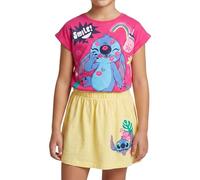 Disney Stitch Ensemble 2 Pièces pour Fille, Conception 'Smile' T-shirt et Jupe pour Filles, Taille 3 Ans | Jaune