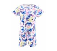 Disney Stitch Ensemble 2 Pièces pour Fille, Pyjama T-Shirt et Short à Imprimé Tropical, Taille 4 Ans | Blanc