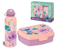 Disney Stitch Ensemble boîte à déjeuner et bouteille d'eau en aluminium de 500 ml, sans BPA, anti-fuite, légère, réutilisable, idéale pour l'école, les voyages, les pique-niques, le camping, cadeau