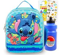 Disney Stitch - Ensemble boîte à déjeuner pour filles - Sac à déjeuner, bouteille d'eau, autocollants, plus | Sac à déjeuner Lilo et Stitch pour l'école des enfants