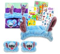 Disney Stitch Ensemble d'accessoires de cheveux pour filles - Ensemble avec bandeau en peluche avec oreilles, bracelets en peluche et autocollants, plus | Accessoires de cheveux Stitch pour femmes