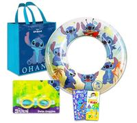 Disney Stitch Ensemble de jouets de piscine pour enfants avec bouée gonflable, lunettes, sac fourre-tout, autocollants et plus | Jouets de plage Lilo et Stitch pour garçons et filles