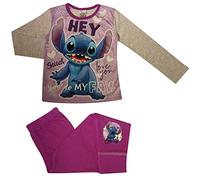 Disney Stitch Ensemble Pyjama 2 Pièces Fille Love You 4-5 Ans Violet/Gris