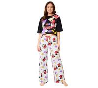 Disney Stitch Ensembles de Pyjama Femme, Confortable Vêtements de Nuit Femme & Ado - Cadeau Femme (Noir/Gris Minnie, L)