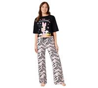 Disney Stitch Ensembles de Pyjama Femme, Confortable Vêtements de Nuit Femme & Ado - Cadeau Femme (Noir/Rose Minnie, M)