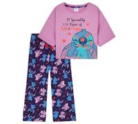 Disney Stitch Ensembles de Pyjama Fille, Vêtements pour Enfants - Cadeau Enfant et Ado (Violet/Bleu Marine Stitch, 7-8 Ans)