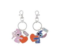 Disney Stitch & Angel Lot de 2 porte-clés en forme de cœur pour enfant, multicolore, Taille Unique