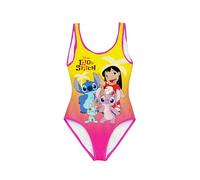 Disney Stitch et Angel Maillot de Bain Une Pièce pour Fille, Conception Lilo Stitch Angel e Scrump Maillot de Bain Natation pour Enfant, Tailles 6 à 10 Ans (FR/ES, Âge, 6 Ans, Taille Normale, Orange)