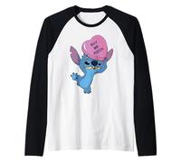 Disney Stitch Funny Valentine's Day "Buy Me Pizza" Heart Manche Raglan