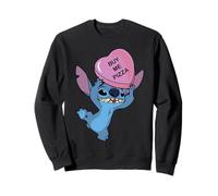 Disney Stitch Funny Valentine's Day "Buy Me Pizza" Heart Sweatshirt