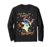 Disney Stitch Halloween Give Me Candy! It's My Birthday! Manche Longue