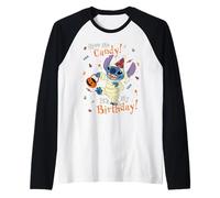 Disney Stitch Halloween Give Me Candy! It's My Birthday! Manche Raglan