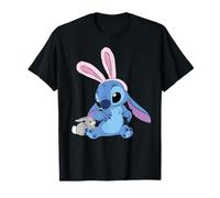 Disney Stitch in Easter Bunny Costume with Cute Fuzzy Friend T-Shirt