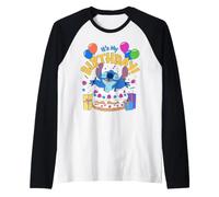 Disney Stitch It's My Birthday Cake Surprise Party Manche Raglan
