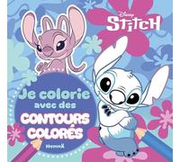 Disney Stitch - Je colorie avec des contours colorés - livre coloriage 3 ans - colorier sans dépasser - livre coloriage Disney - livre coloriage Stitch - gros contours - premier coloriage Disney