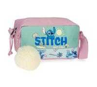 Disney Stitch Just Chill Sac à bandoulière Vert 19,5 x 11,5 x 7,5 cm Polyester by Joumma Bags, Vert, Talla única, Bandoulière