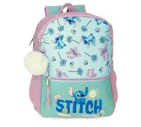 Disney Stitch Just Chill Sac à Dos Scolaire Vert 27 x 33 x 11 cm Polyester by Joumma Bags, Vert, Talla única, Sac à Dos Scolaire