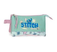 Disney Stitch Just Chill Trousse Triple Verte 22 x 12 x 5 cm Polyester by Joumma Bags, Vert, Talla única, Trousse Triple