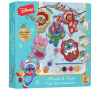 Disney Stitch Kit DIY Décoration de Sapin de Noël à Peindre, Plâtre pour Moulage, Peinture Enfant, Loisirs Créatifs, Boules de Noel, Idée Cadeau (Bleu Stitch)
