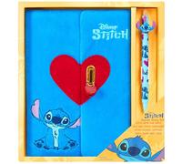 Disney Stitch Kit Papeterie, Carnet A5 Peluche et Stylo ou Journal Intime avec Serrure et Stylo, Fournitures Scolaires Enfant (Stitch Verrouillage)