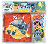 Disney Stitch L'Heure du Bain - Livres d'activités pour enfants, livre de bain de 6 pages, 6 ventouses en relief et étanches, 1 sac en filet