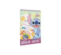 Disney Stitch - Livre de coloriage avec aquarelles - Livre de coloriage à l'eau pour enfants à partir de 3 ans - Kit de bricolage créatif et idée cadeau - Avec pinceau et 24 motifs - Cadeaux Lilo et