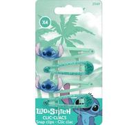 Disney Stitch - Lot 4 Pinces À Cheveux Clic-Clac Enfant - Coloris Aléatoires - Maintien Doux Cheveux Fins - Accessoire Coiffure Bébé - Tenue Fiable Et Facile - Lilo & Stitch - Produit Officiel Disney