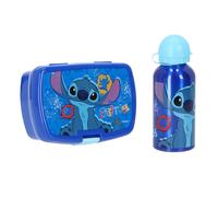 Boite à lunch et gourde métal stitch bleu disney