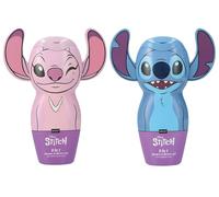 Disney Stitch, Lot de 2 shampoings et gel douche 3D (barbe à papa et myrtille) pour femmes, adolescentes et comme cadeau pour enfants, rose Sence Vegan Beauty (2 x 300 ml)