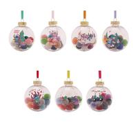 Disney Stitch Lot de 7 boules de Noël à suspendre avec pompons 8 cm