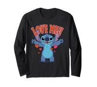 Disney Stitch "Love Me!!" Funny Valentine's Day Manche Longue