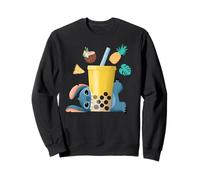 Disney Stitch Loves Boba Tea Tropical Beach Summer Vacation Sweatshirt