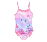 Disney Stitch Maillot de Bain pour Fille, Maillot de Bain Une Pièce Arc-en-Ciel pour Fille, Taille 4 Ans | Rose