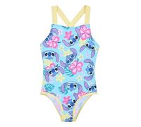 Disney Stitch Maillot de Bain pour Fille, Maillot de Baine Une Pièce Design Tropical, Taille 8 Ans | Bleu