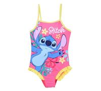 Disney Stitch Maillot de Bain Une Pièce pour Fille, Maillot Florale Natation Enfant, Taille 4 Ans | Rose