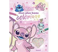 Disney Stitch - Mon plus beau coloriage (Angel) - Avec strass - Collectif - Hemma - broché - Document jeunesse