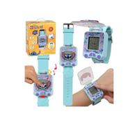 DISNEY Stitch Montre éducative multifonctionnelle avec jeux, alarme, chronomètre pour enfants