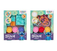 Disney Stitch Okidoki Dough ST60155 Kit de pâte à modeler pour enfants en 2 variantes 6 couleurs, chiffres, tampons ou formes de figurines - Pâte à modeler douce, réutilisable - Jouet créatif pour