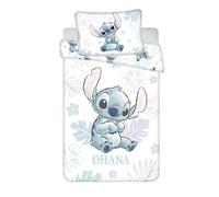Disney Stitch Parure de lit junior | Housse de couette 100 x 135 cm + taie d'oreiller 40 x 60 cm, 100 % coton | Parure de lit pour bébé parfaite pour les tout-petits |