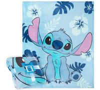 Disney Stitch Plaid Polaire Couverture Enfant, Couverture Douce 150 x 130 cm (Bleu Clair Stitch)