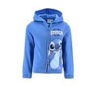 Disney Stitch Pull à Capuche Zippé pour Filles, Sweat à Capuche Zippé, Tailles 3 à 8 Ans (FR/ES, Âge, 3 Ans, Taille Normale, Bleu)