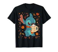 Disney Stitch Pumpkin Latte Cozy Fall Coffee Collage T-Shirt