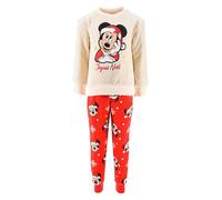Disney Stitch Pyjama de Noël pour Fille, 2 Pièces T-Shirt et Pantalon Long en Polaire Douce, Tailles 3 à 8 Ans (FR/ES, Âge, 6 Ans, Taille Normale, Blanc)