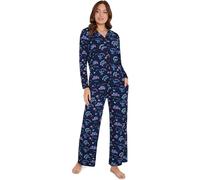 Disney Stitch Pyjama Femme Ensemble 2 Pièces avec Chemise à Boutons et Pantalon Long, Pyjama Hiver Chaud Confortable (2XL, Bleu Stitch)