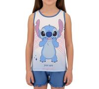 Disney Stitch Pyjama Fille, Ensemble 2 Pièces Pyjama Stitch 'You are Magical' T-Shirt et Short en Coton Doux, Taille 8 Ans | Bleu