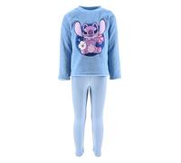 Disney Stitch Pyjama Fille, Motif Angel 2 Pièces T-Shirt et Pantalon Long en Polaire Douce, Tailles 4 à 10 Ans (FR/ES, Âge, 10 Ans, Taille Normale, Bleu)