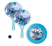 Disney Stitch Raquettes de Plage avec Ballon et Frisbee, Ensemble Raquette et Disque de Lancer pour Enfants, Jouets de Plage pour Garçons et Filles