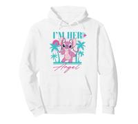 Disney Stitch Retro ’90s Couples Matching I’m Her Angel Sweat à Capuche, Unisexe pour adultes, Blanc, M