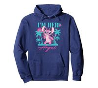Disney Stitch Retro ’90s Couples Matching I’m Her Angel Sweat à Capuche, Unisexe pour adultes, Bleu Marine, XXL